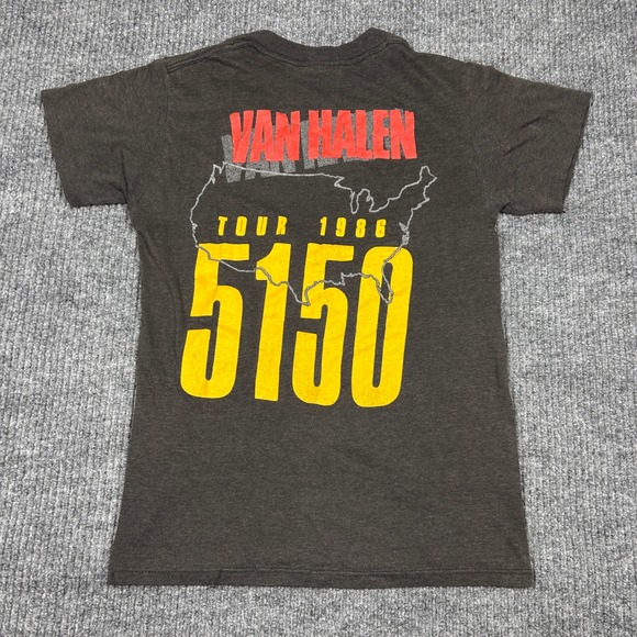 Vintage Van Halen Shirt Men's M 1986 5150 Tour Black Rock Band Faded Thin - Picture 2 of 8